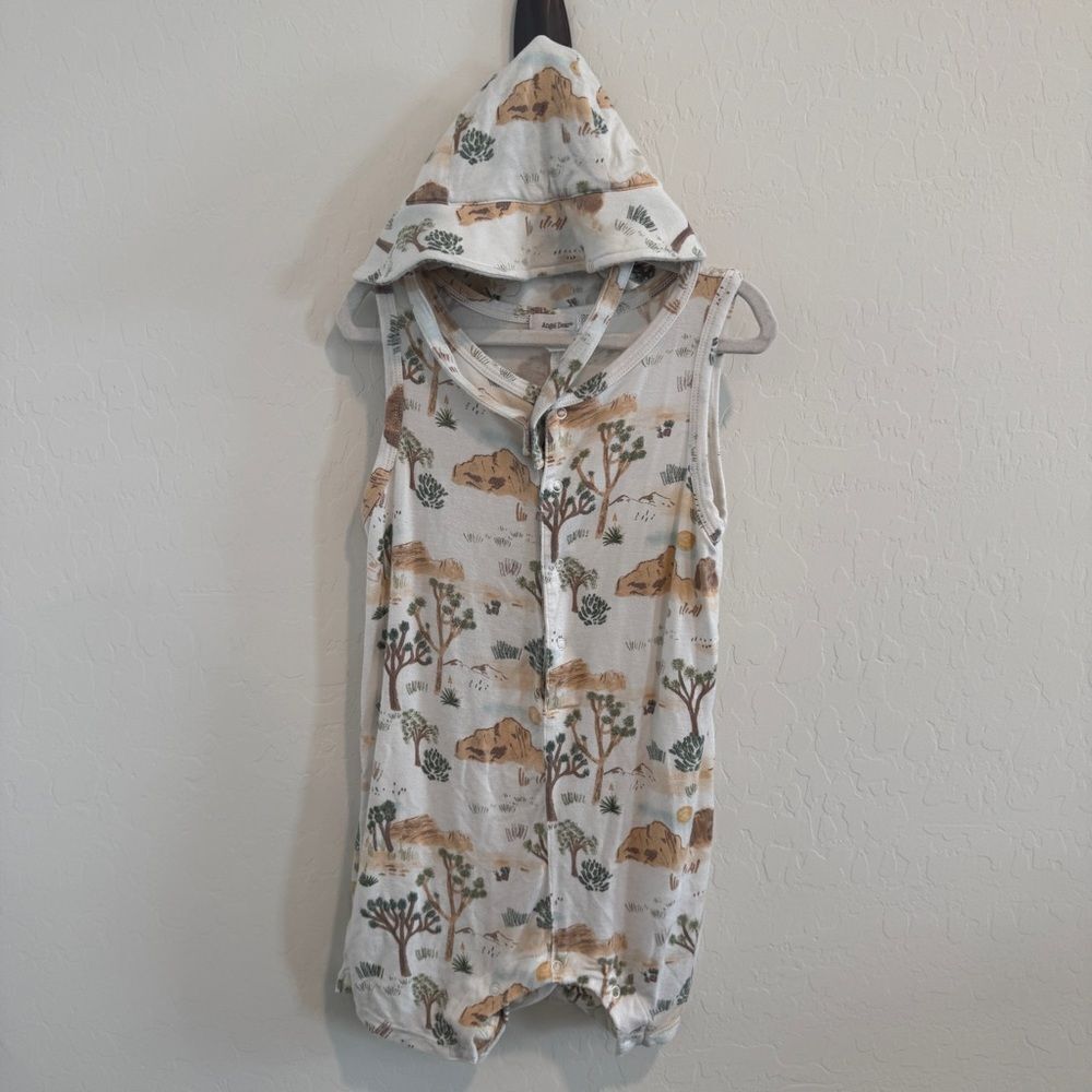 Angel Dear Joshua Tree Print Matching Bamboo Romper + Sun Hat Toddler Outfit